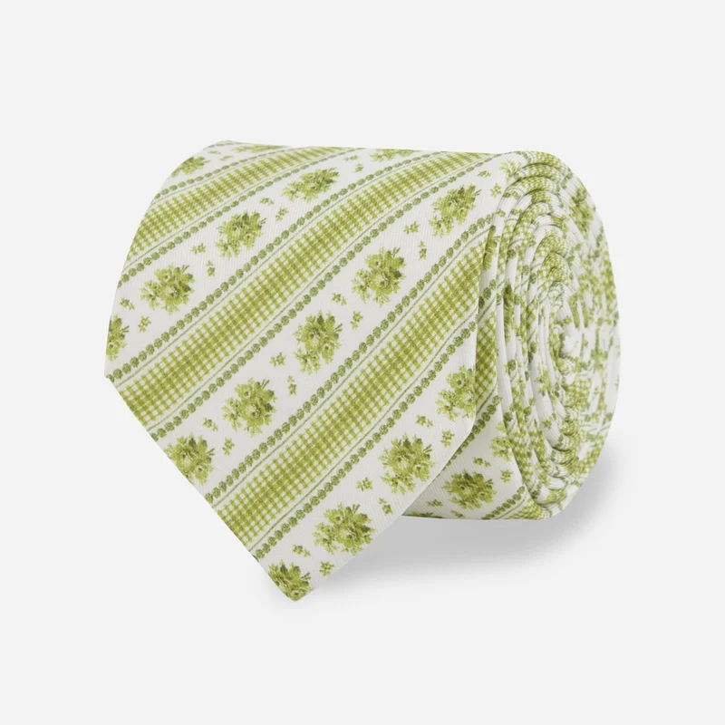 Laura Ashley x The Tie Bar Pensham Stripe Avocado Tie