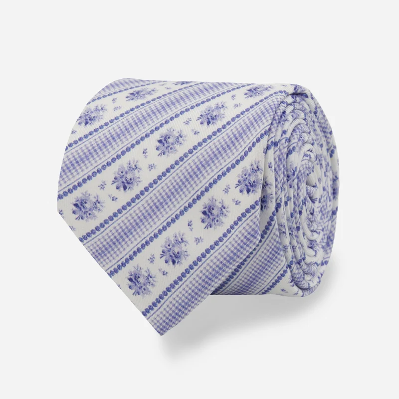 Laura Ashley x The Tie Bar Pensham Stripe Cornflower Blue Tie