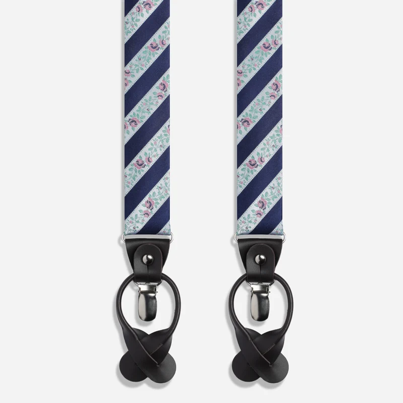 Laura Ashley x The Tie Bar Melissa Floral Navy Suspender
