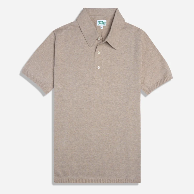 Cotton Slub Knit Oat Polo