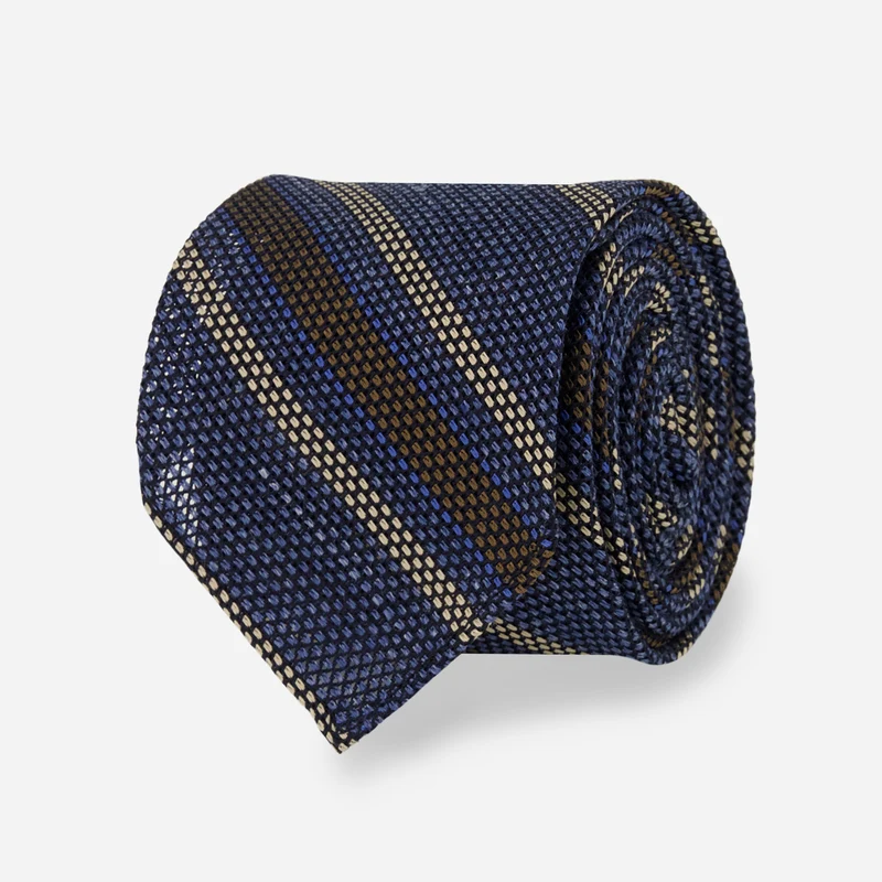 Ivy Stripe Grenadine Steel Blue Tie