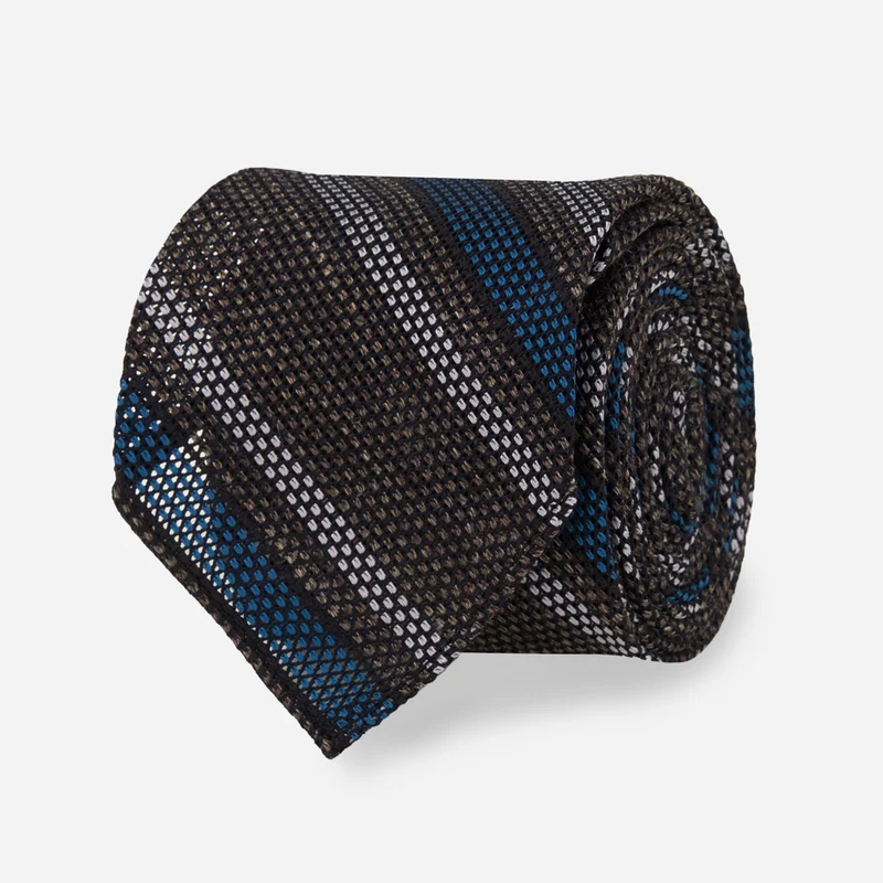 Ivy Stripe Grenadine Mocha Tie