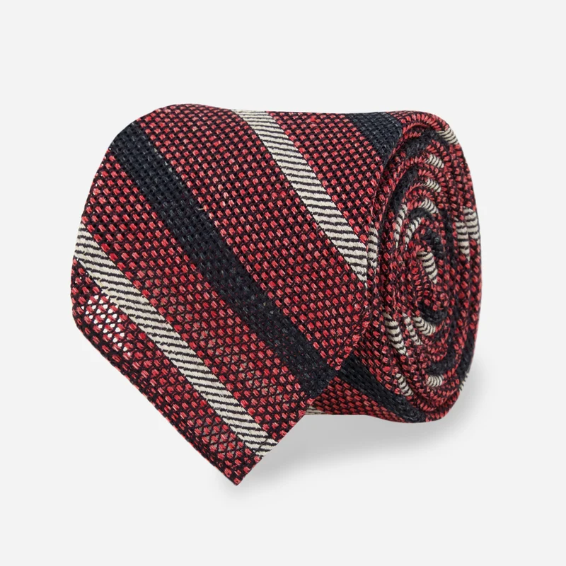 Ivy Stripe Grenadine Wine Tie