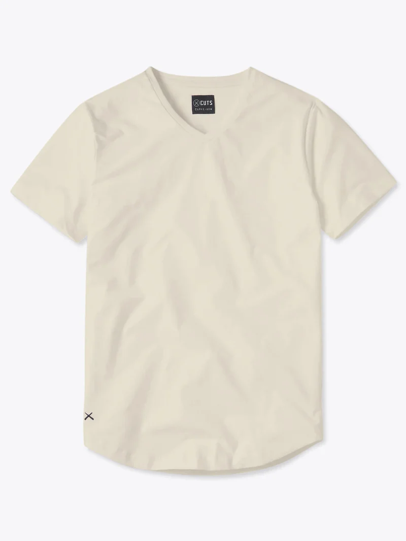 AO V-Neck Curve-Hem | Ivory Signature-fit PYCA Pro®