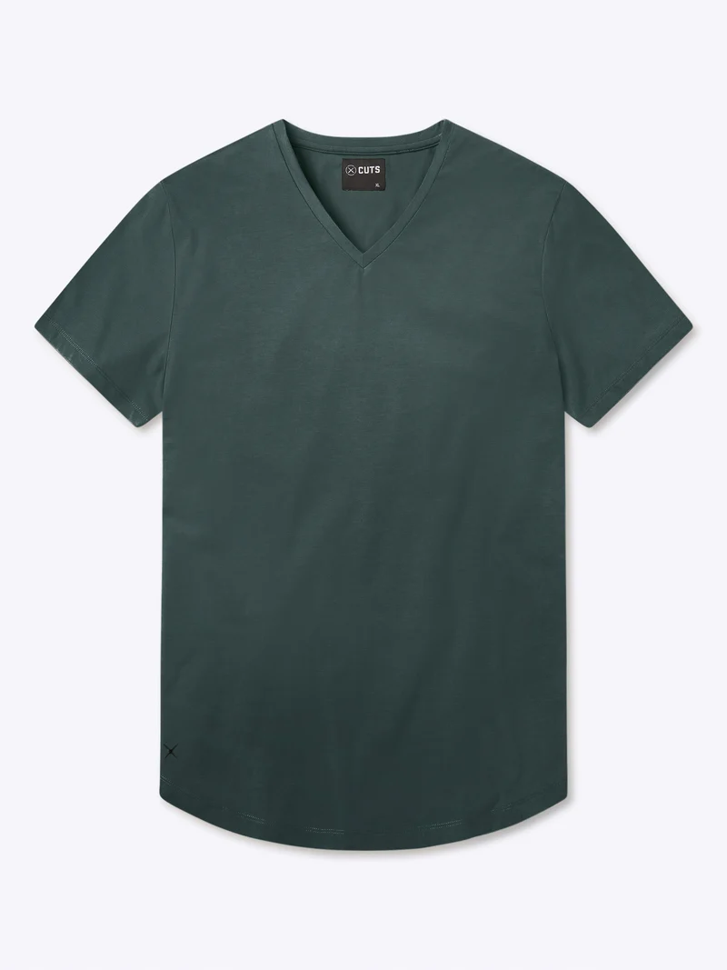 AO V-Neck Curve-Hem Tee | Bonsai Signature-fit PYCA Pro®