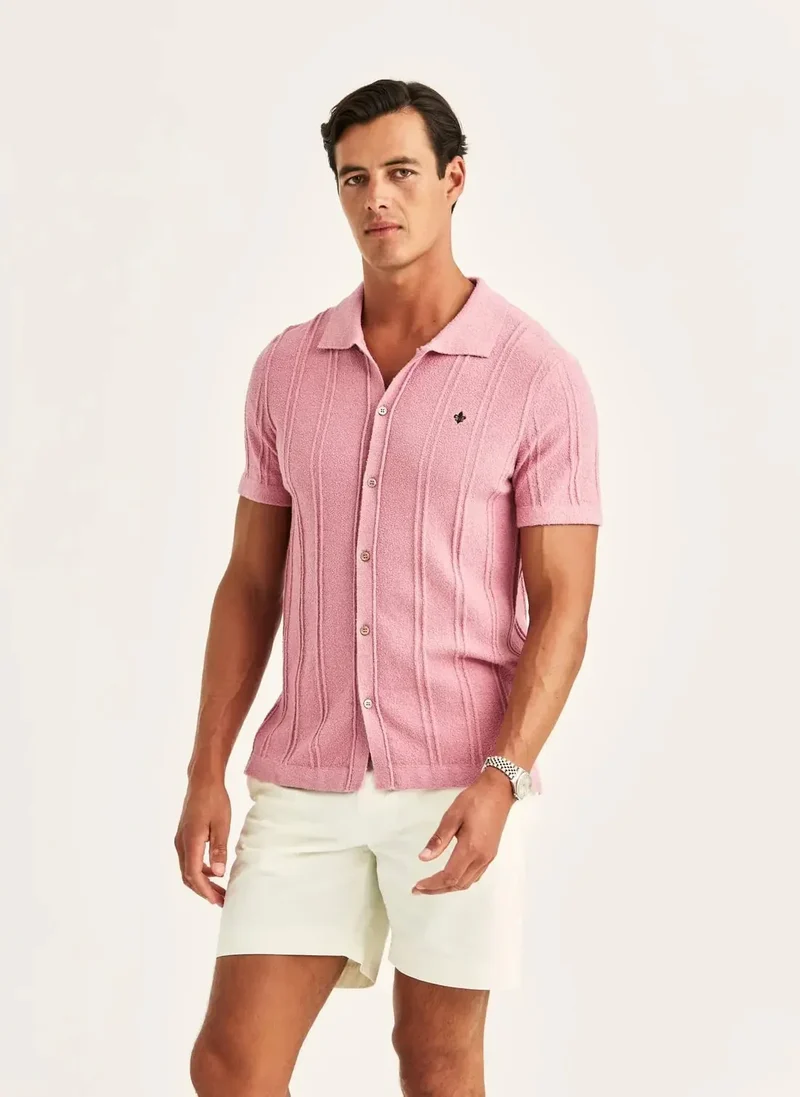 Clayton Knitted SS Shirt - 32 Pink