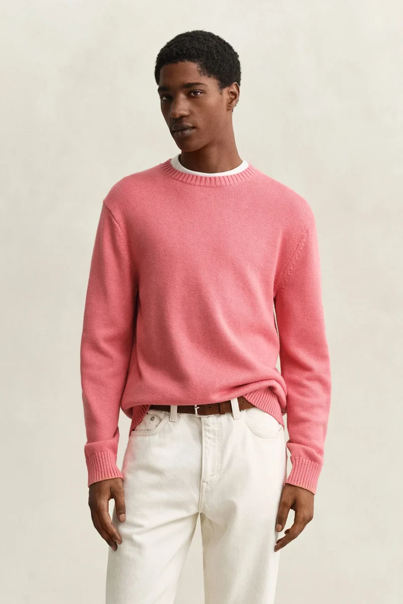 COTTON BLEND C-NECK - 622 ROSE PINK