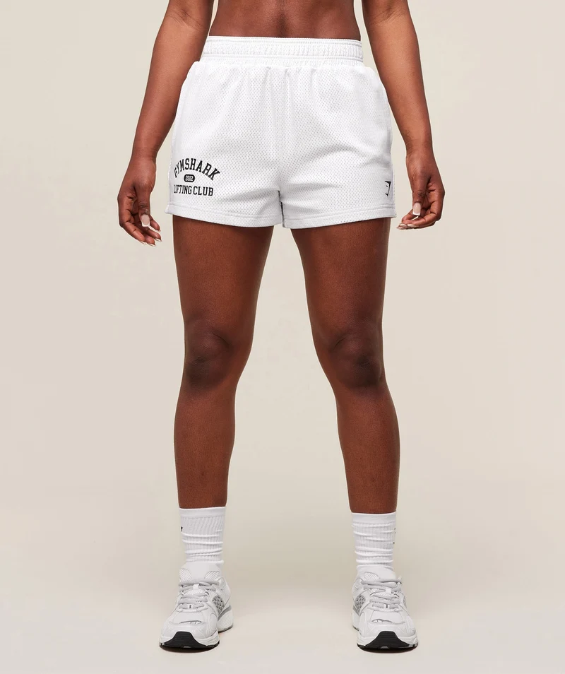 Gymshark Lifting Club Mesh 5" Shorts - White