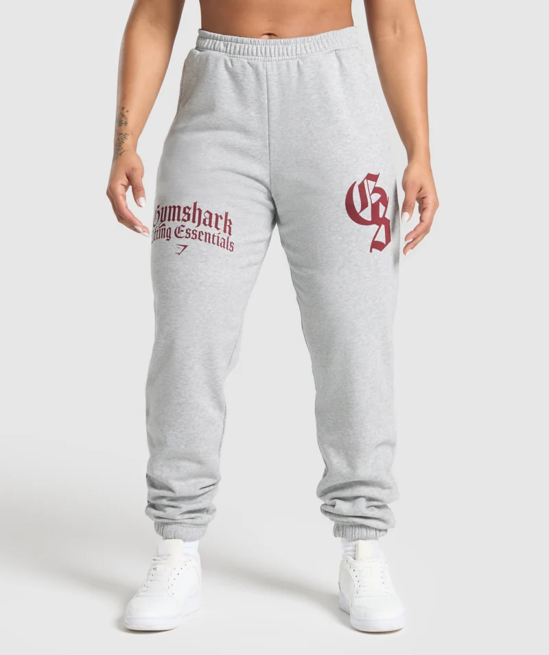 Gymshark Lifting Essentials Oversized Jogger - Light Grey Core Marl
