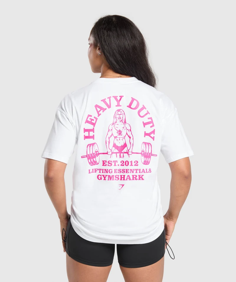Gymshark Heavy Duty Oversized T-Shirt - White