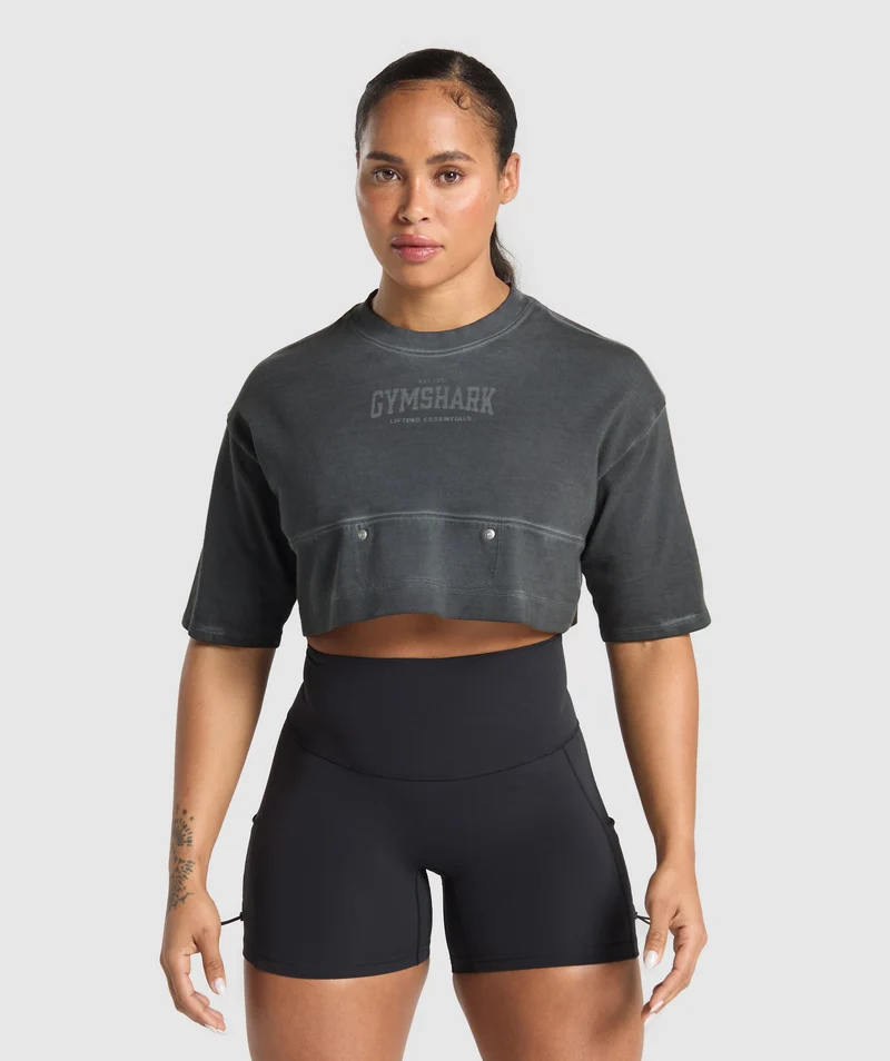 Gymshark Rest Day Heavyweight T-Shirt - Black/Wash