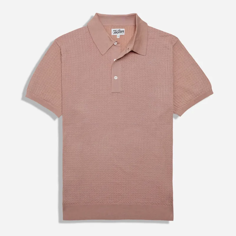 Textured Jersey French Rose Polo