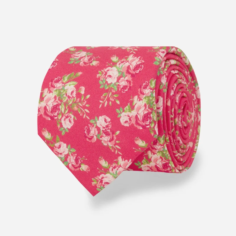 Winner's Circle Floral Hot Pink Tie