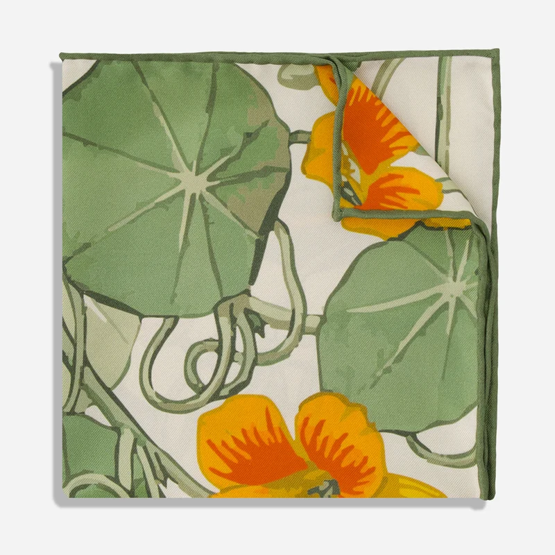 Garden Parterre Ivory Pocket Square