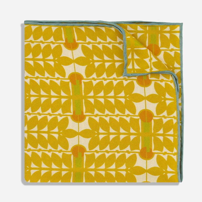 Frank Lloyd Wright Midway Gardens Sprite Detail Ochre Pocket Square