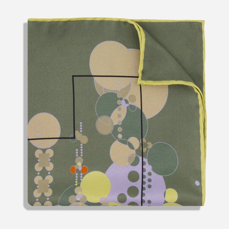Frank Lloyd Wright Midway Gardens City By The Sea Garden Olive Pocket Square