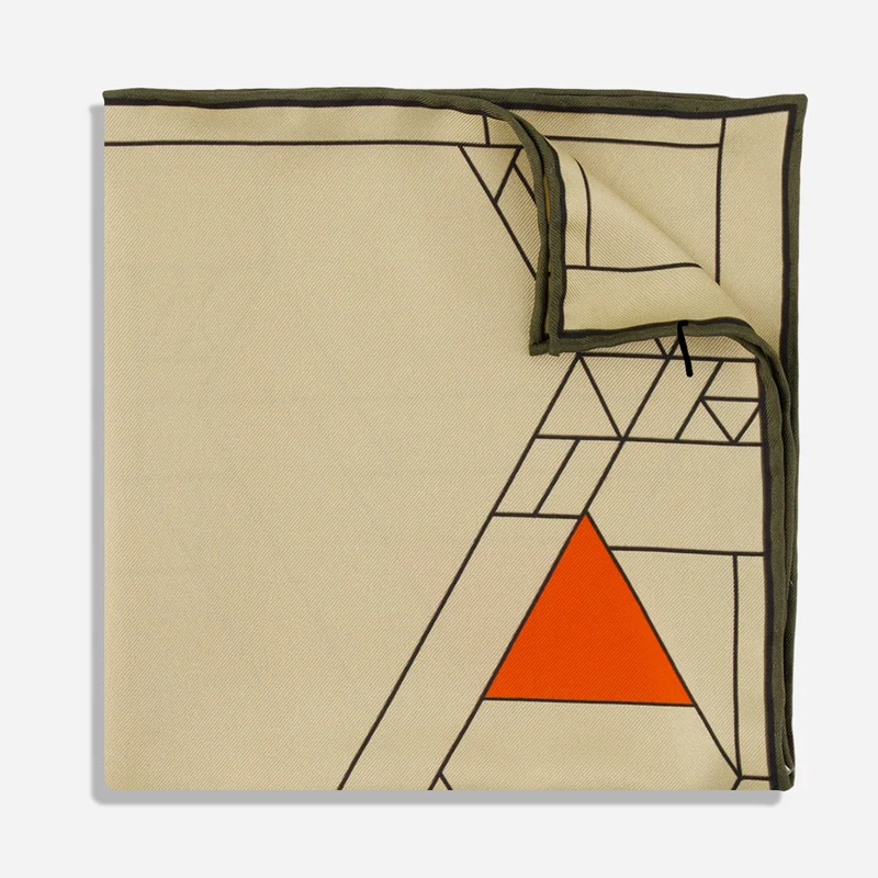 Frank Lloyd Wright Midway Gardens Winter Garden Prairie Wheat Pocket Square
