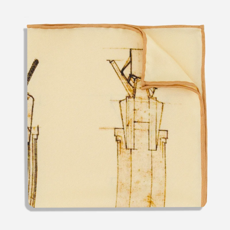 Frank Lloyd Wright Midway Gardens Sprites Sepia Pocket Square