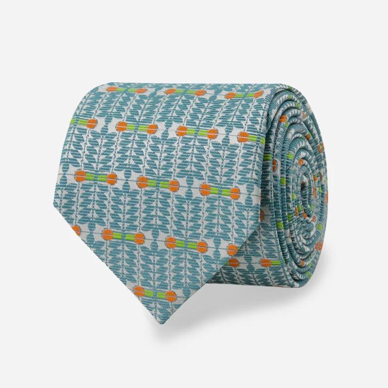Frank Lloyd Wright Midway Gardens Sprite Detail Meadow Blue Tie
