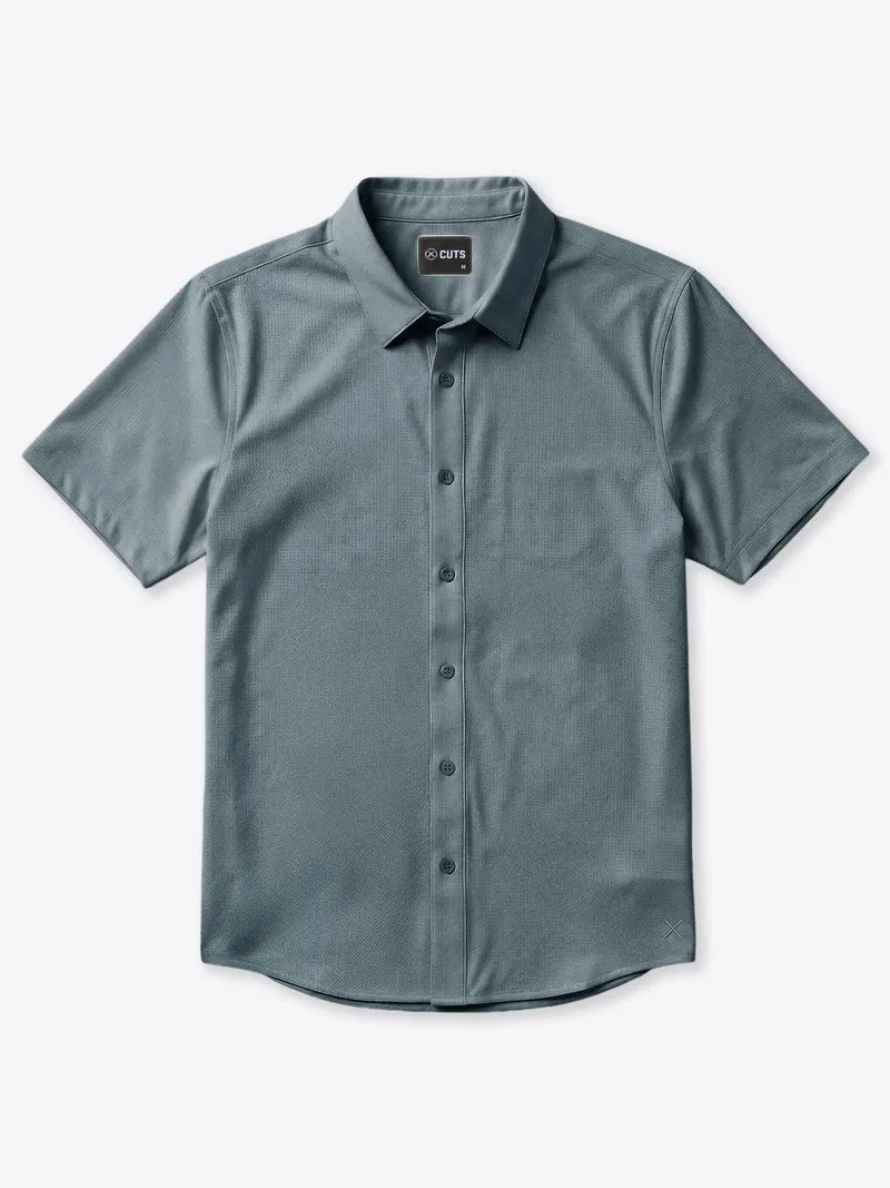 Crossover Button Up | Ocean Storm Signature Fit