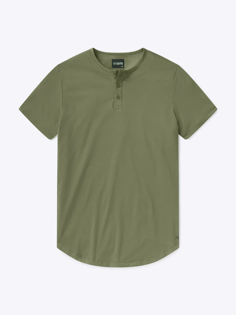 AO Henley Curve-Hem | Capers Signature-Fit PYCA Pro®