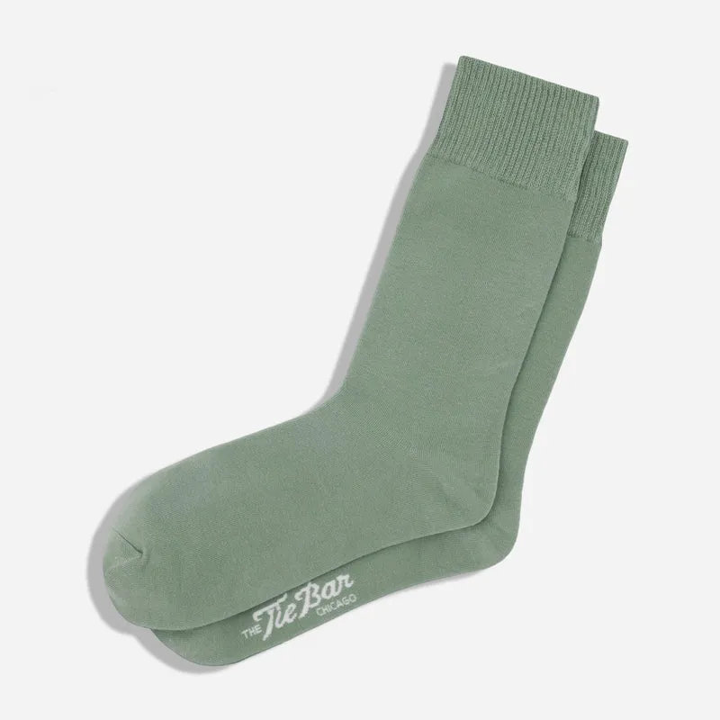 Kinzie Solid Jade Dress Socks
