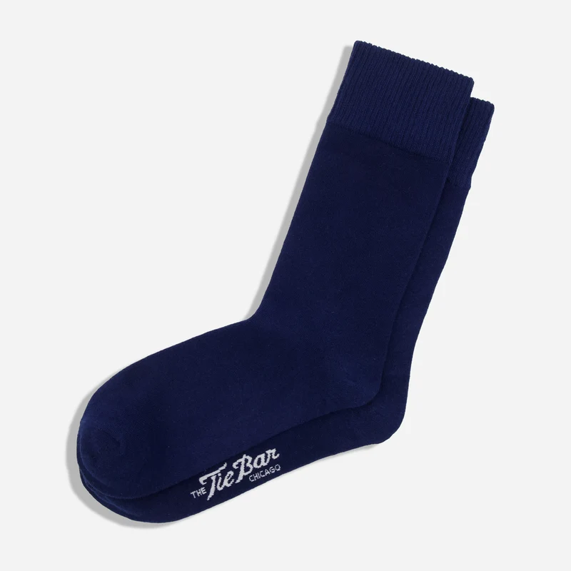 Kinzie Solid Navy Dress Socks