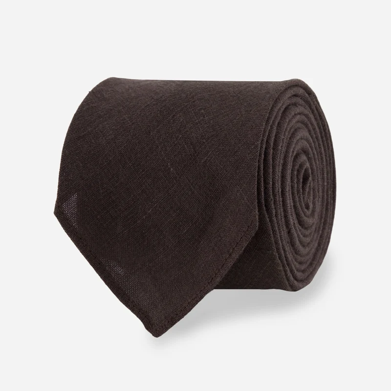 Kinzie French Linen Chocolate Brown Tie