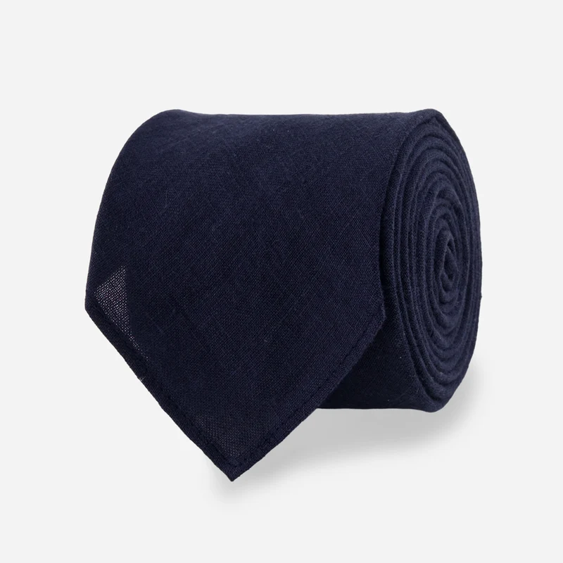 Kinzie French Linen Navy Tie