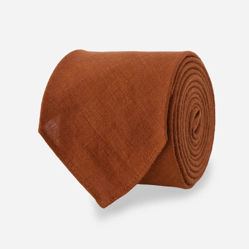 Kinzie French Linen Cinnamon Tie