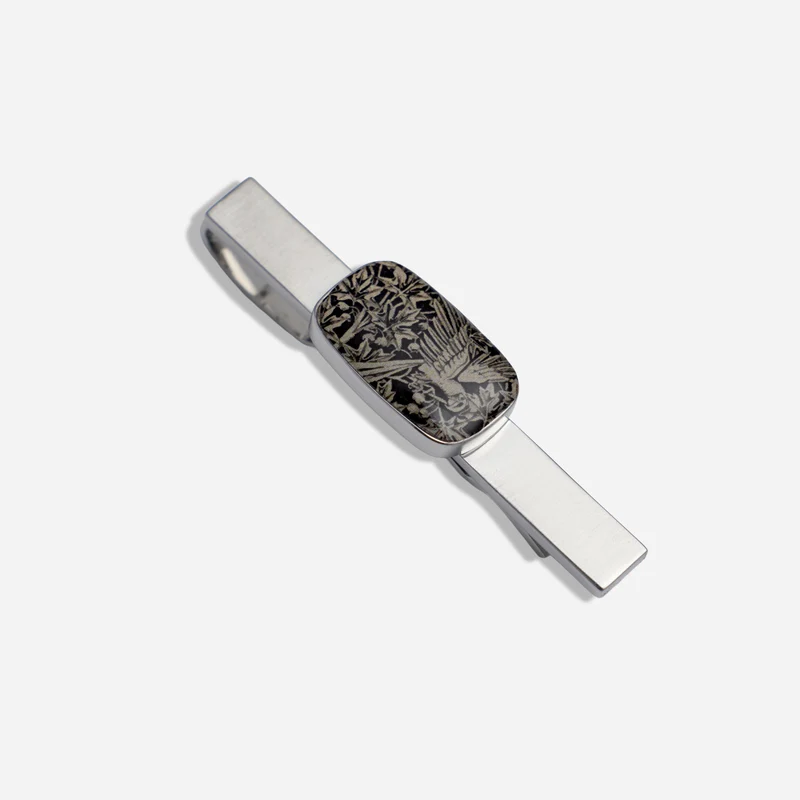 Nymphaea Navy Silver Tie Bar