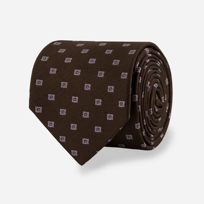 Diamond Dots Chocolate Brown Tie