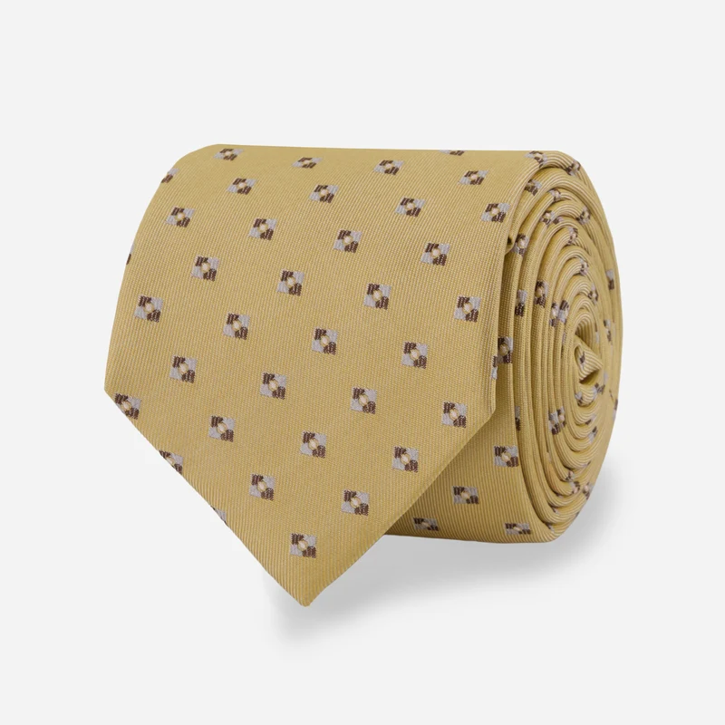 Diamond Dots Butter Yellow Tie