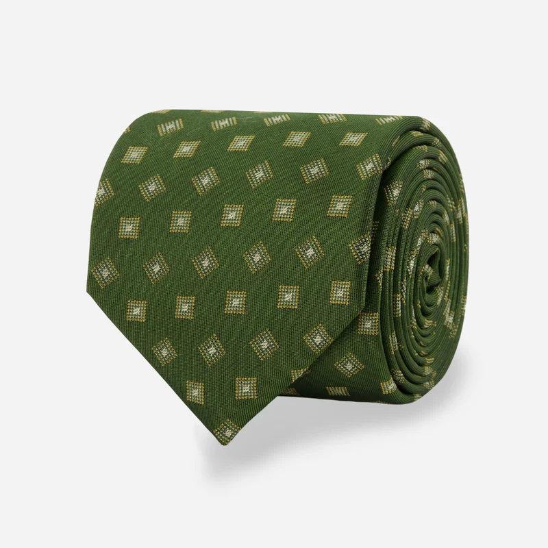 Prairie Sumax Geo Grass Green Tie
