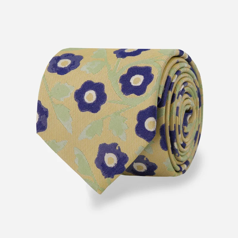 Midsummer Floral Butter Yellow Tie