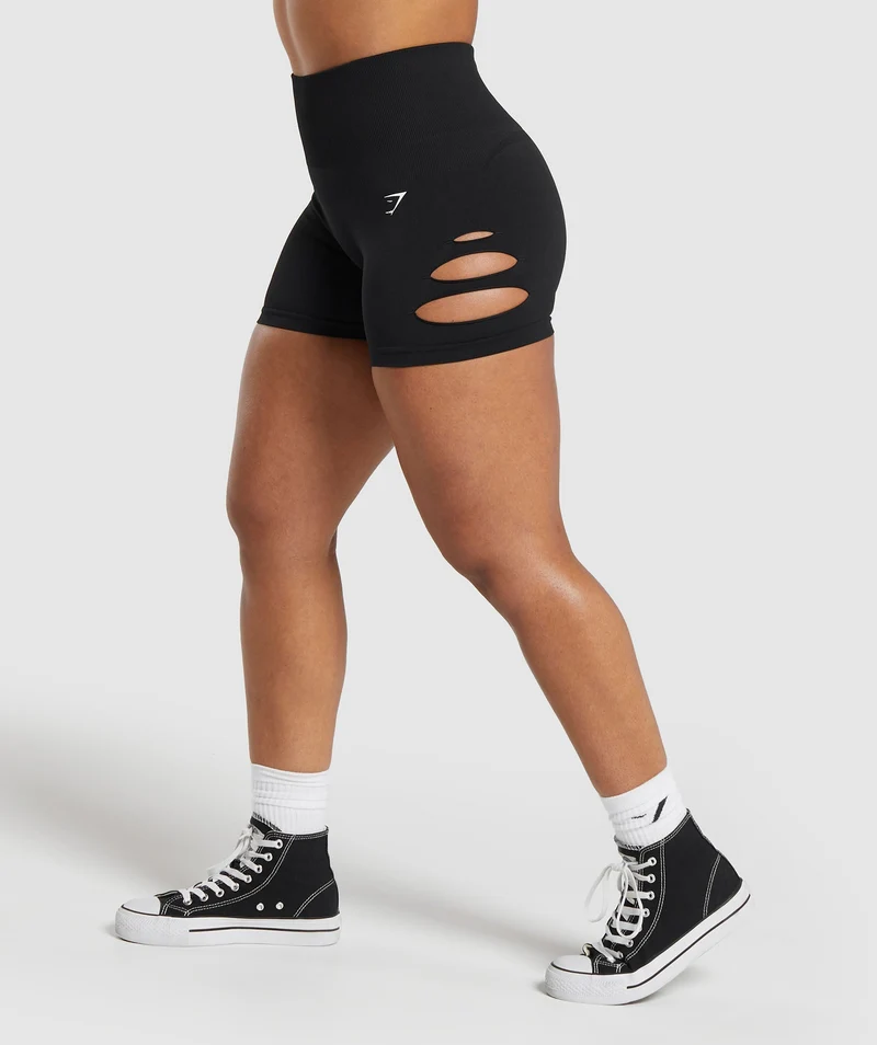 Gymshark Gains Seamless Ripped Short - Black