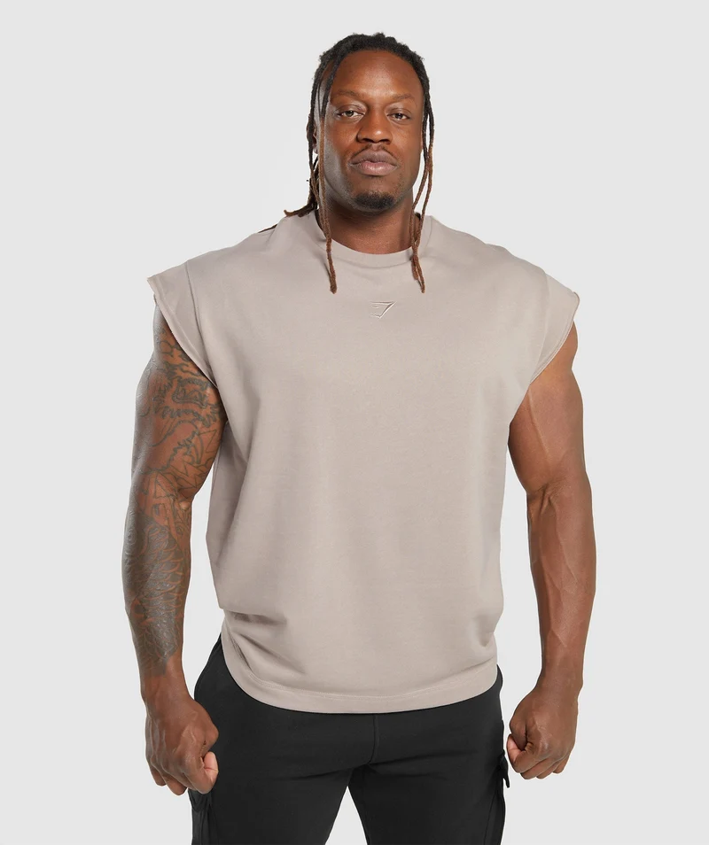 Gymshark Super Natural Cut Off T-Shirt - Stone Pink