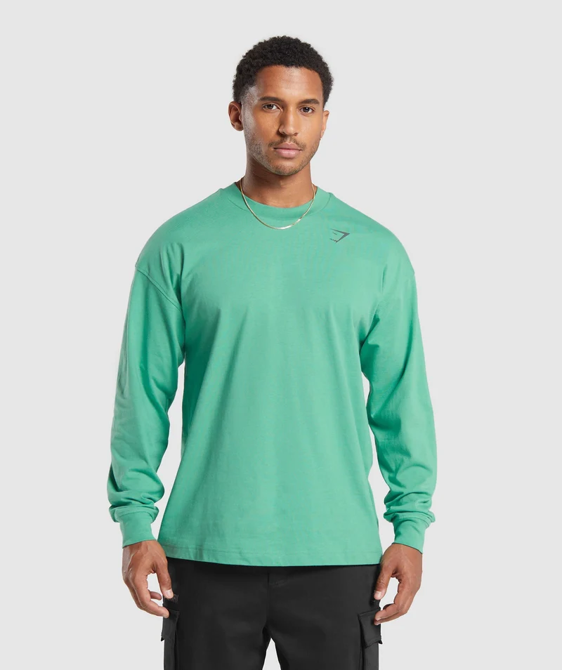 Gymshark Western Long Sleeve T-Shirt - Lagoon Green