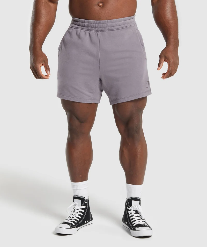 Gymshark Power Washed 5" Shorts - Fog Purple/Acid Wash Small Ball
