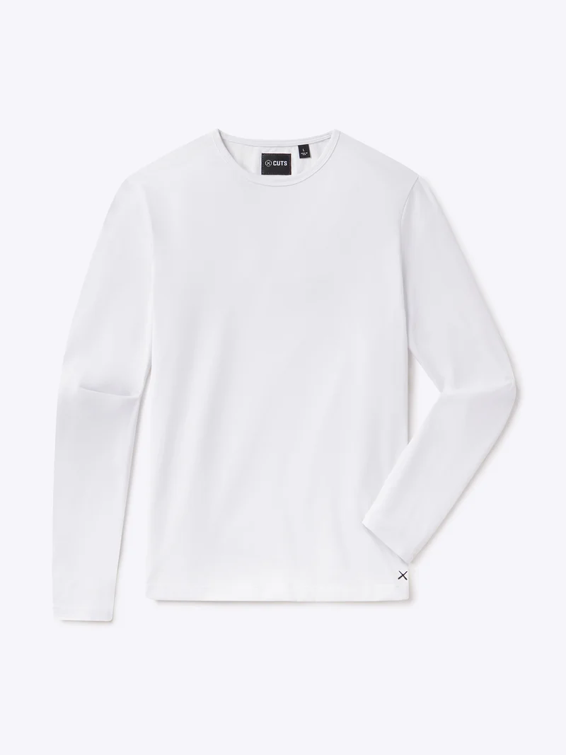 AO Forever Long Sleeve Tee | White Classic-Fit PYCA Pro®