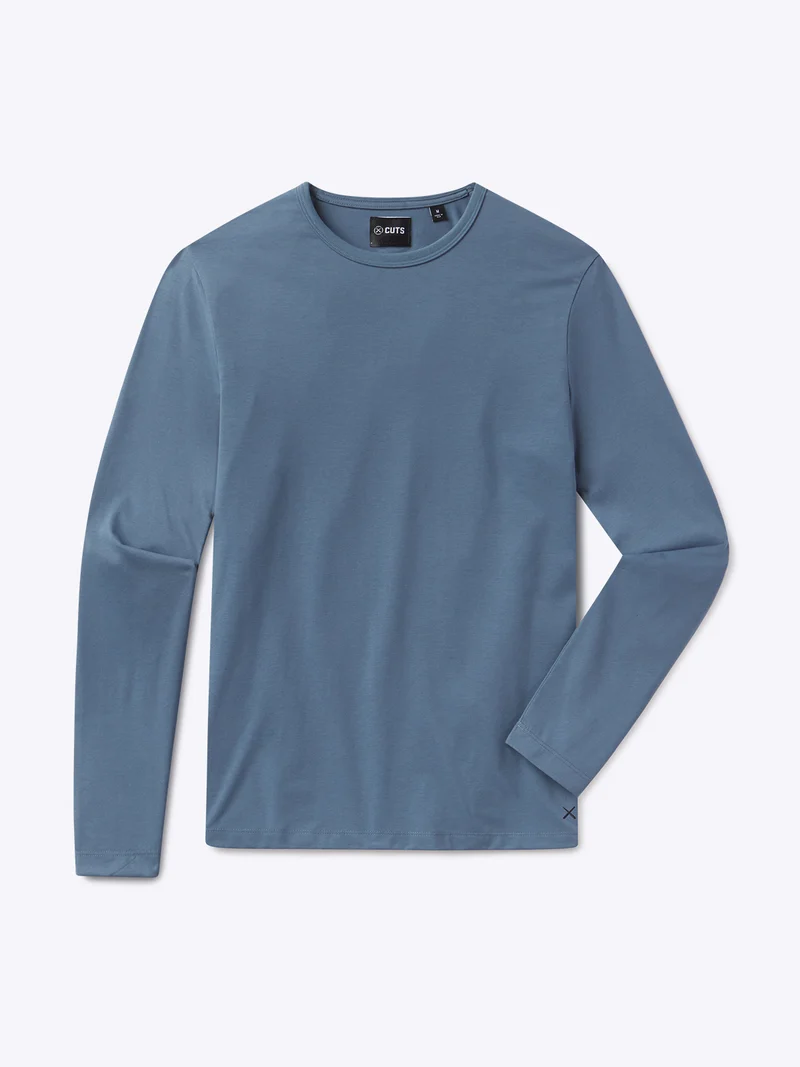 AO Forever Long Sleeve Tee | Cadet Blue Classic-Fit PYCA Pro®