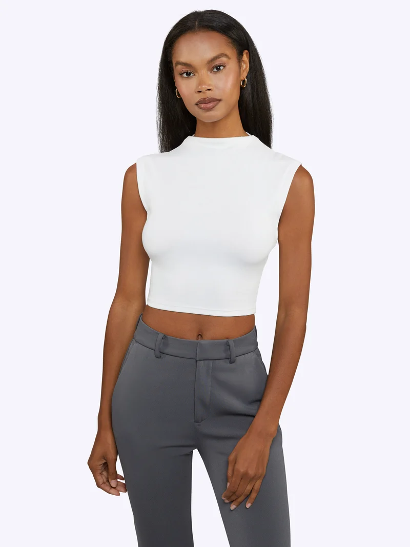 Sleeveless Tomboy Tee | White Tomboy-Cotton™