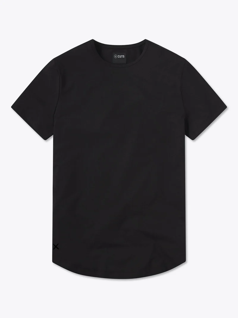 AO Curve-Hem Tee | Black Signature-fit PYCA Pro®