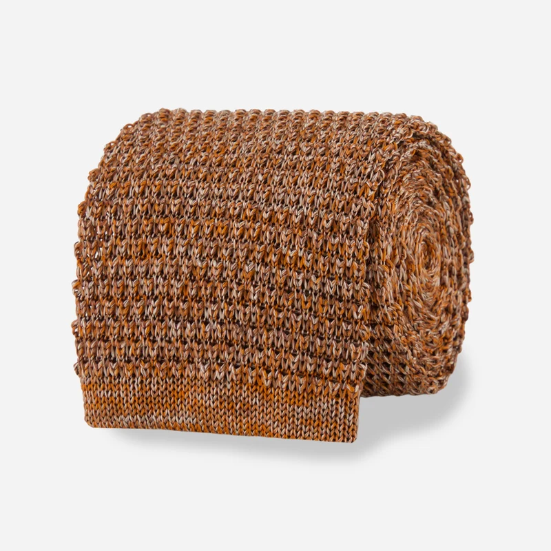 Marled Knit Chestnut Tie