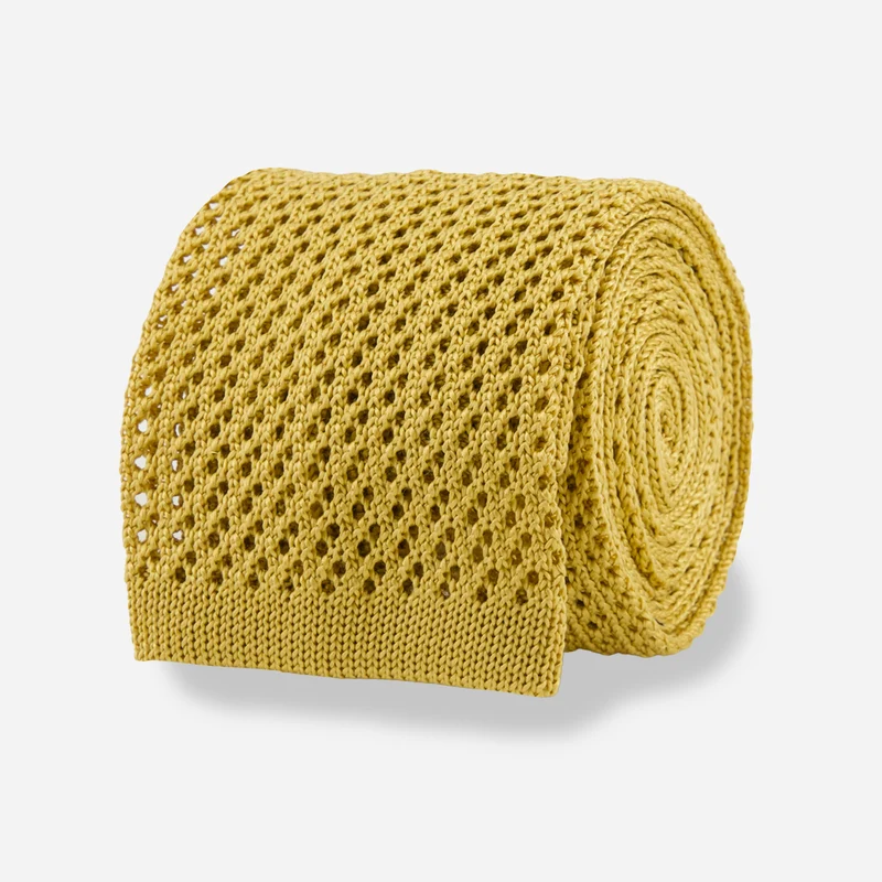 Open Weave Knit Goldenrod Tie