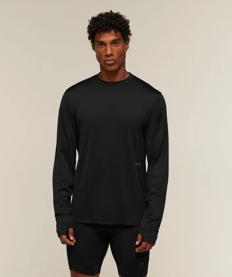 Gymshark Running Elite Long Sleeve T-Shirt - Black