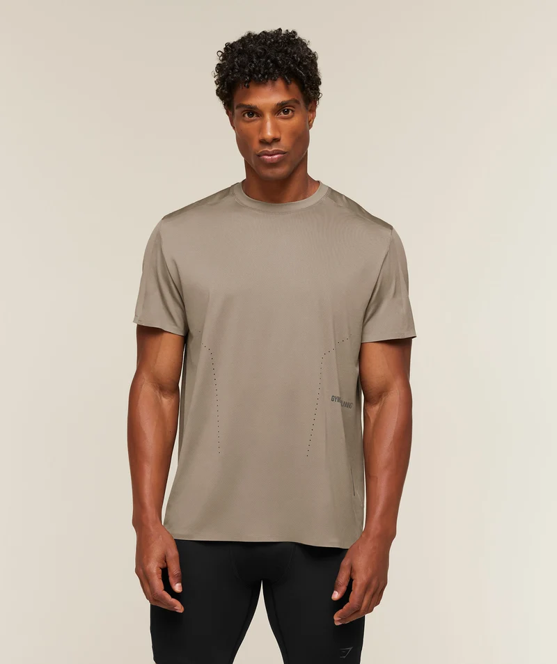 Gymshark Running Elite T-Shirt - Lifestyle Brown