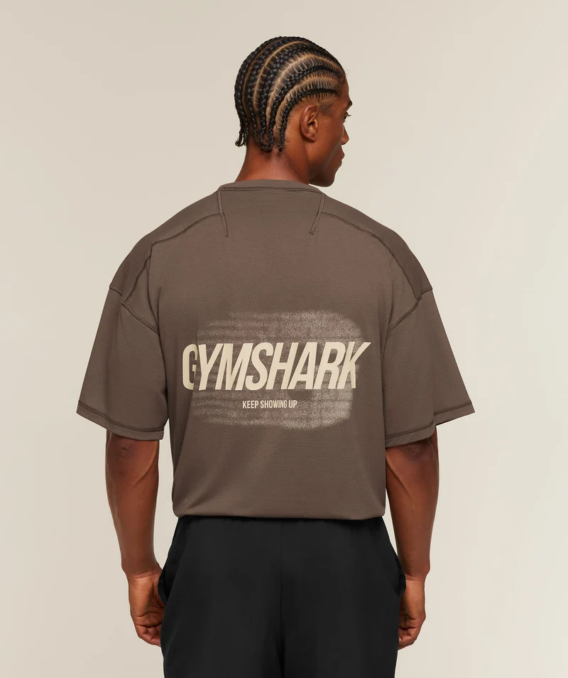 Gymshark Hybrid T-Shirt - Soft Brown