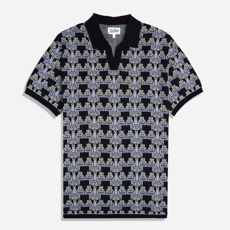 Lotus Jacquard Blue Polo
