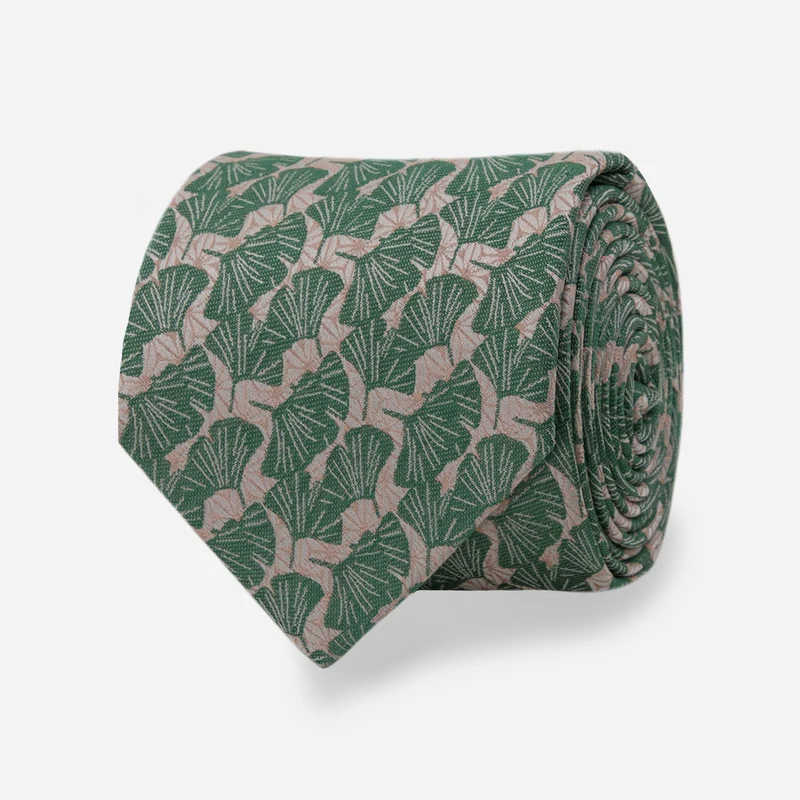Gingko Walk Jade Green Tie